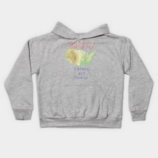 What Borders STUPIDITY - Canada and Mexco - map of USA Kids Hoodie